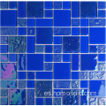 Azulejos de mosaico de vidrio azul mezclado